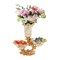2-Tier Decorative Fruit Bowl, Gold Resin Serving Bowl – French Style Countertop Organizer
